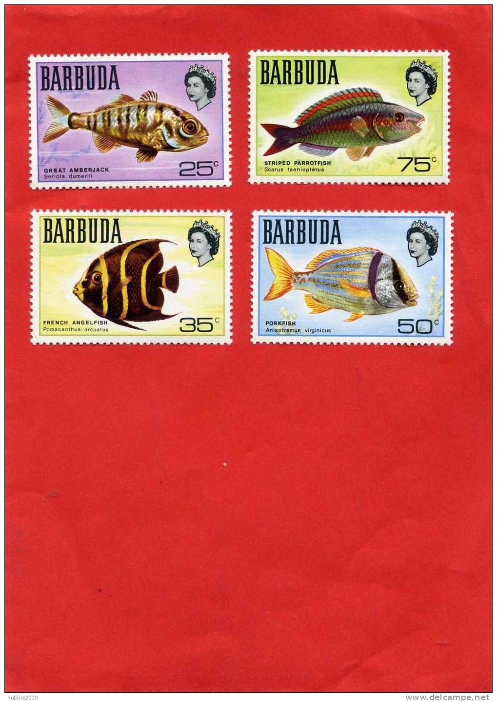 BARBADES SERIE 4 POISSONS EXOTIQUES SUPERBE ETAT AVEC GOMME SANS CHARNIERE - Barbados (1966-...)