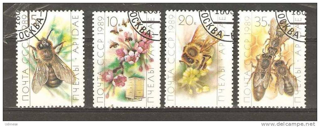 USSR 1989 - BEES  - CPL. SET - USED OBLITERE GESTEMPELT - Honeybees