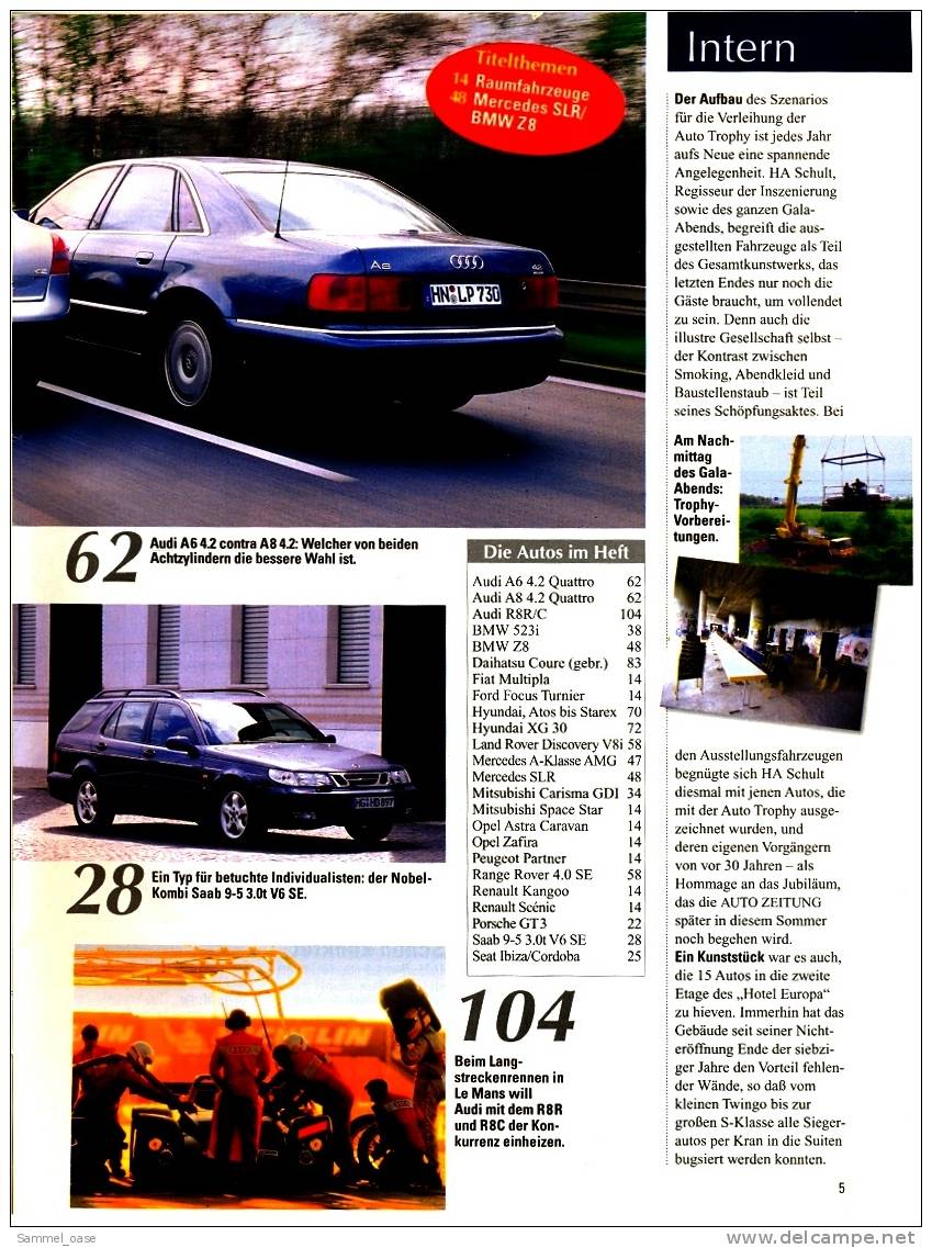 Auto  Zeitung  12/1999  Mit :  Premiere : BMW Z8 Und Mercedes SLR  -  8 Raumfahrzeuge - Auto & Verkehr