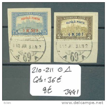 HONGRIE   No Michel 210-211 Oblitérés Sur Fragments.     Cote : 36  € - Used Stamps