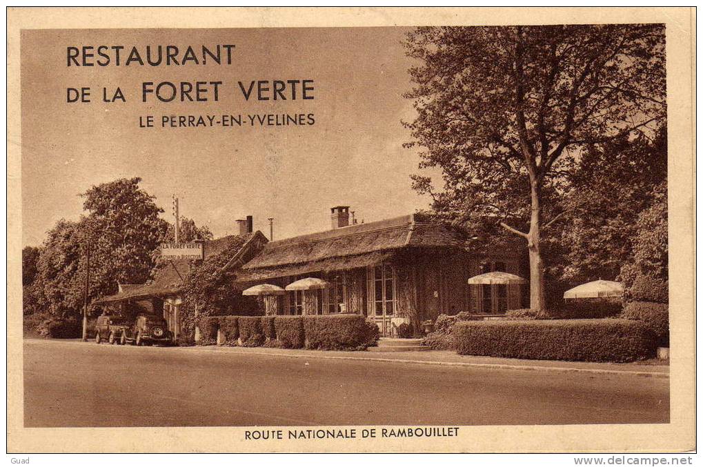 LE PERRAY - RESTAURANT DE LA FORET VERTE - CARTE DOUBLE - Le Perray En Yvelines