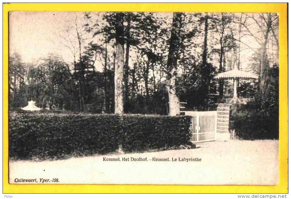 * Kemmel (Heuvelland - Ieper - Ypres) * (Callewaert Yper, Nr 108) Het Doolhof, Le Labyrinthe, Kiosk, Old CPA, Vieux - Heuvelland