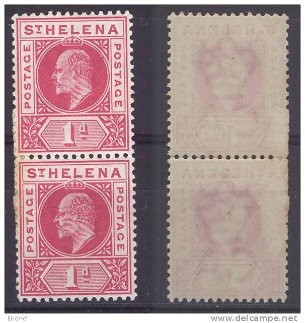 Saint Helena 1902 1d Pair Crown CA Mint------- - St. Helena