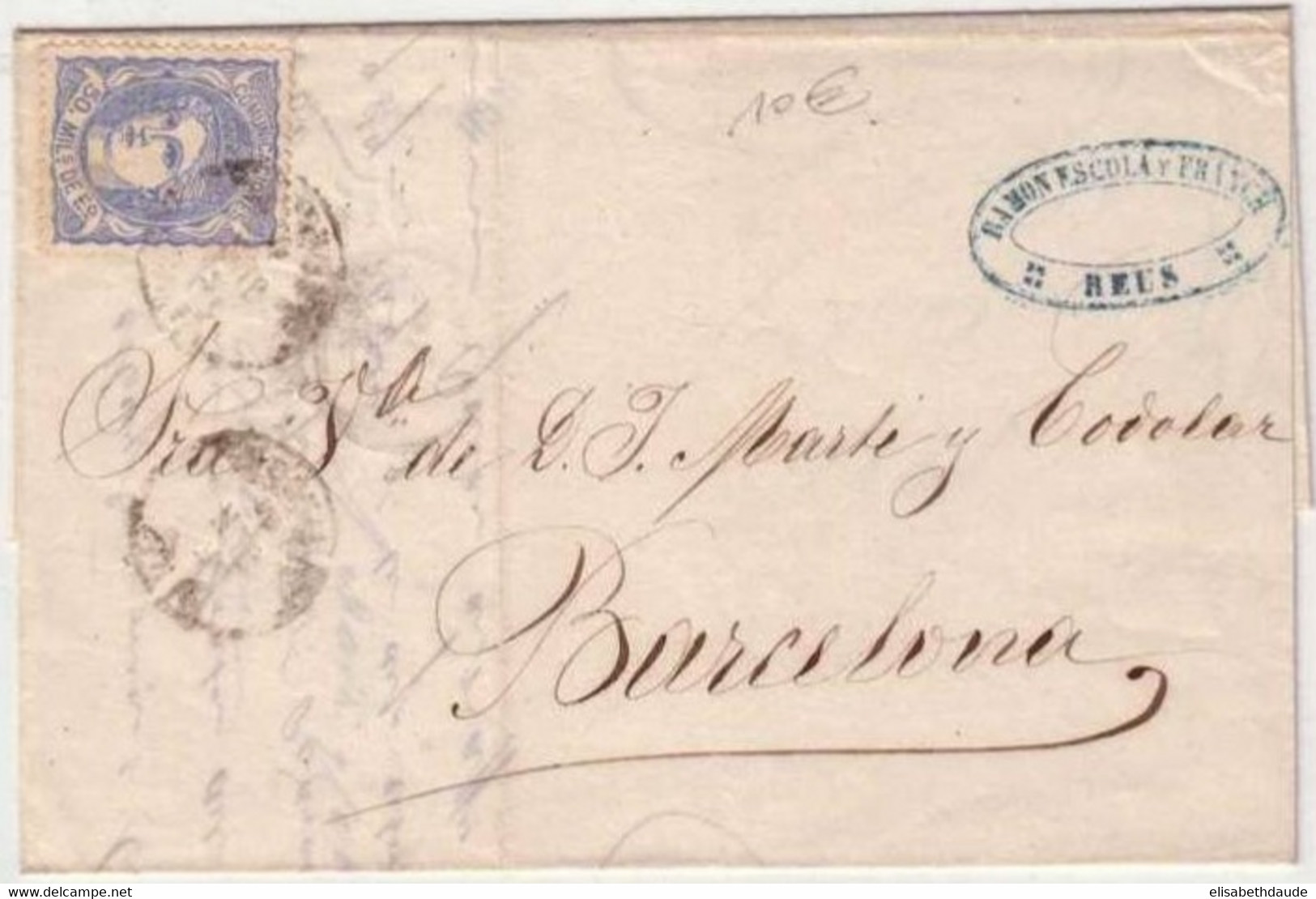 ESPAGNE - 1871 - LETTRE De REUS  Pour BARCELONA - REGENCE - Briefe U. Dokumente