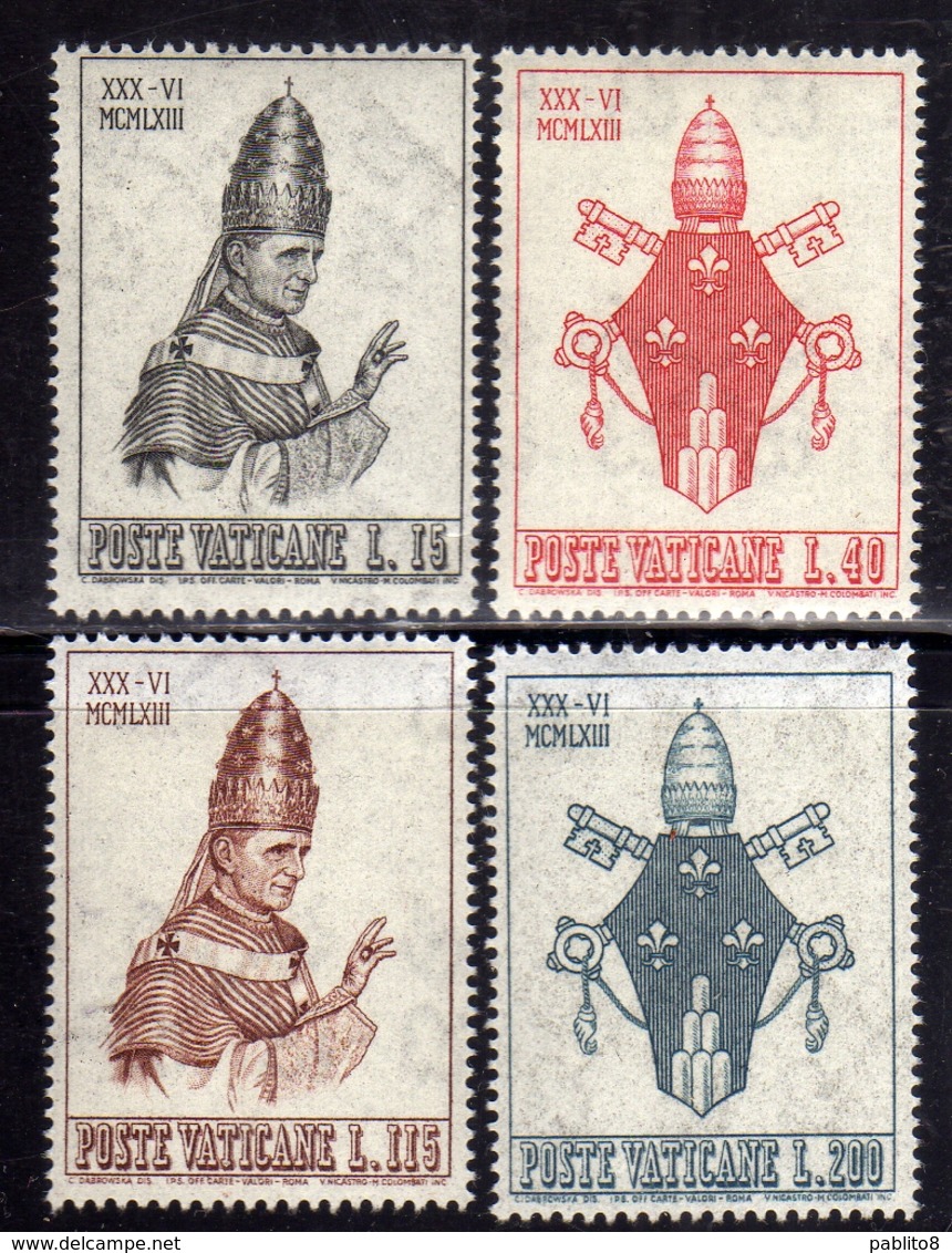 CITTÀ DEL VATICANO VATICAN VATIKAN 1963 INCORONAZIONE PAPA PAOLO VI POPE CORONATION SERIE COMPLETA COMPLETE SET MNH - Unused Stamps