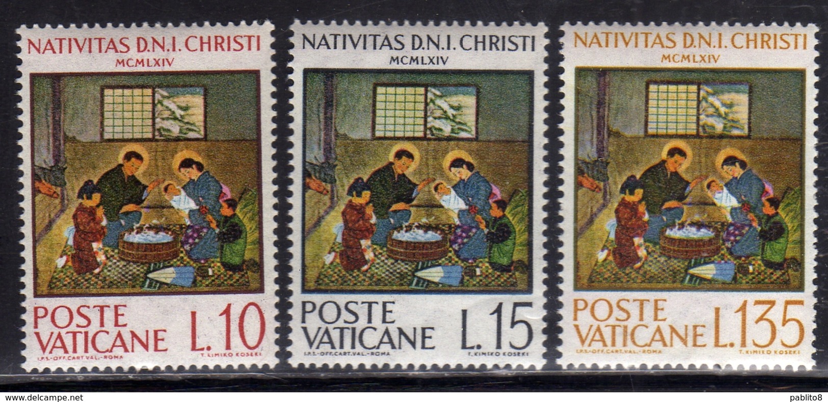 CITTÀ DEL VATICANO VATICAN VATIKAN 1964 NATALE CHRISTMAS NOEL WEIHNACHTEN NAVIDAD SERIE COMPLETA COMPLETE SET MNH - Ungebraucht