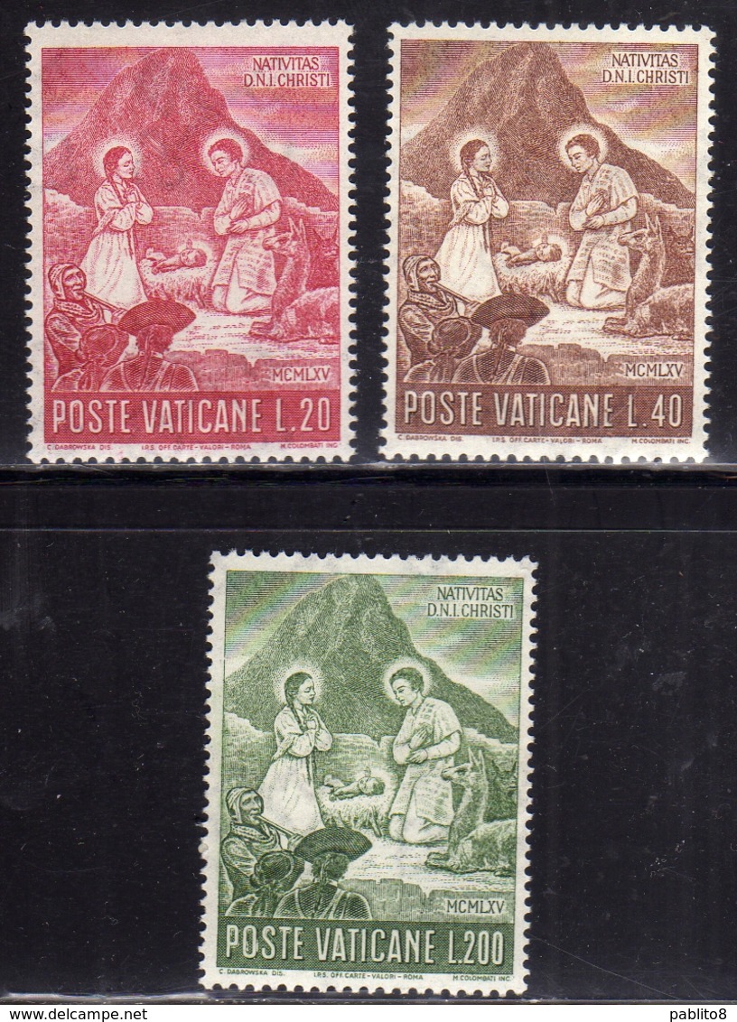 CITTÀ DEL VATICANO VATICAN VATIKAN 1965 NATALE CHRISTMAS NOEL WEIHNACHTEN SERIE COMPLETA COMPLETE SET  MNH - Unused Stamps