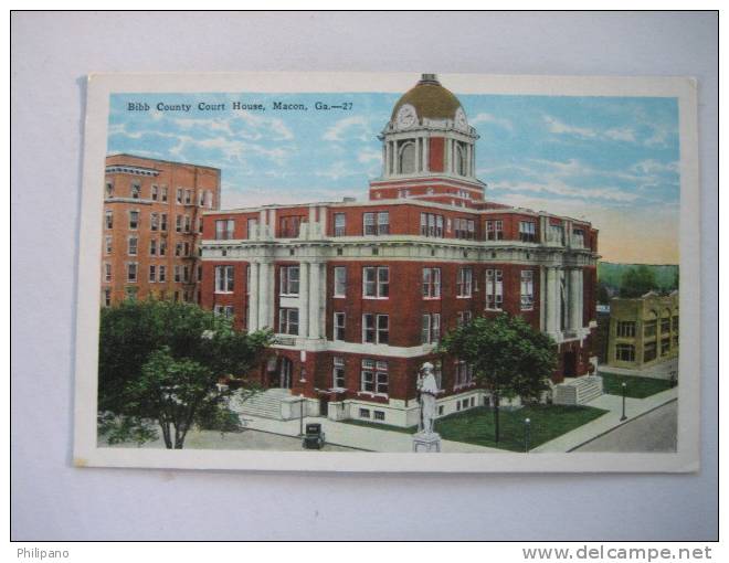 Macon Ga  Bibb County Court House Vintage Wb - Sonstige & Ohne Zuordnung