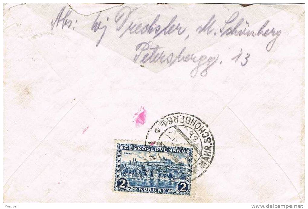 Carta SUMPERK (Checoslovaquia) 1927 A Wien - Cartas & Documentos