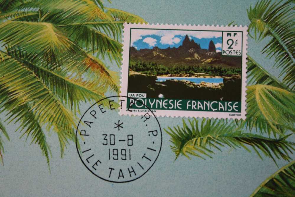 CARTE POSTALE DE POLYNESIE FRANCAISE PAPEETE R.P. ILES TAHITI 30-8-1991 SUPERBE CPA FRANCAISE - Polynésie Française