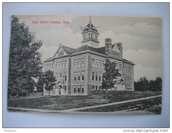 Cadillac MI  High School   1909 Cancel - Sonstige & Ohne Zuordnung