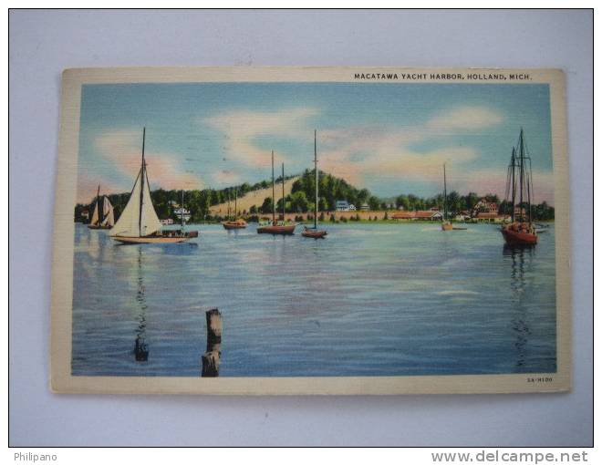 Macatawa Yacht Harbor Holland MI  1937 Cancel - Andere & Zonder Classificatie