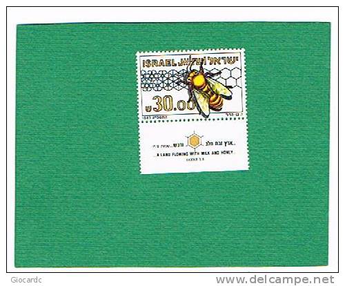 ISRAELE (ISRAEL) - UNIF. 863   -  L'APE (APIS MELLIFICA)   - NUOVI (MINT) ** CON APPENDICE - Neufs (avec Tabs)