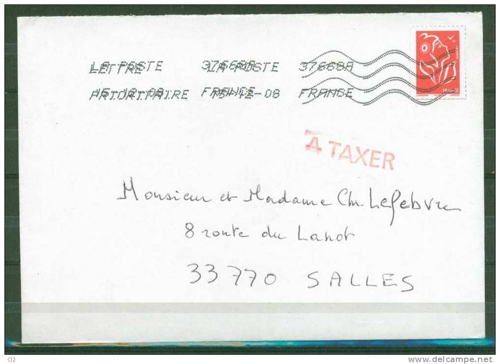 FRANCE - Lettre Taxée Pour Utilisation Comme Timbre D'un Fragment D'entier Postal - 1960-.... Covers & Documents