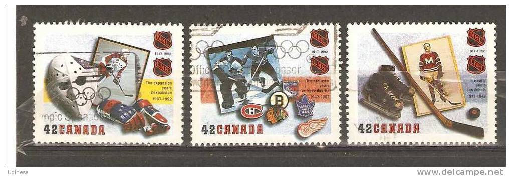 CANADA 1992 - HOCKEY LEAGUE  - CPL. SET - USED OBLITERE GESTEMPELT - Hockey (su Erba)