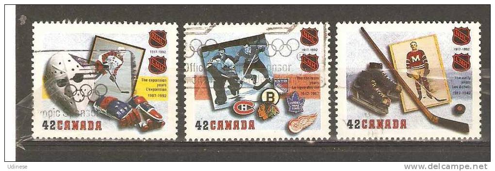 CANADA 1992 - HOCKEY LEAGUE  - CPL. SET - USED OBLITERE GESTEMPELT - Hockey (sur Glace)