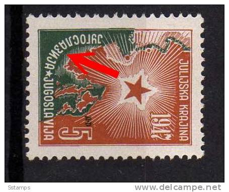 1947  --  JUGOSLAVIA ISTRIA  ERROR  PRINTING  TYPICAL -jugosla-Z-ija - INTERESSANTE NEVER HINGED - Non Dentelés, épreuves & Variétés