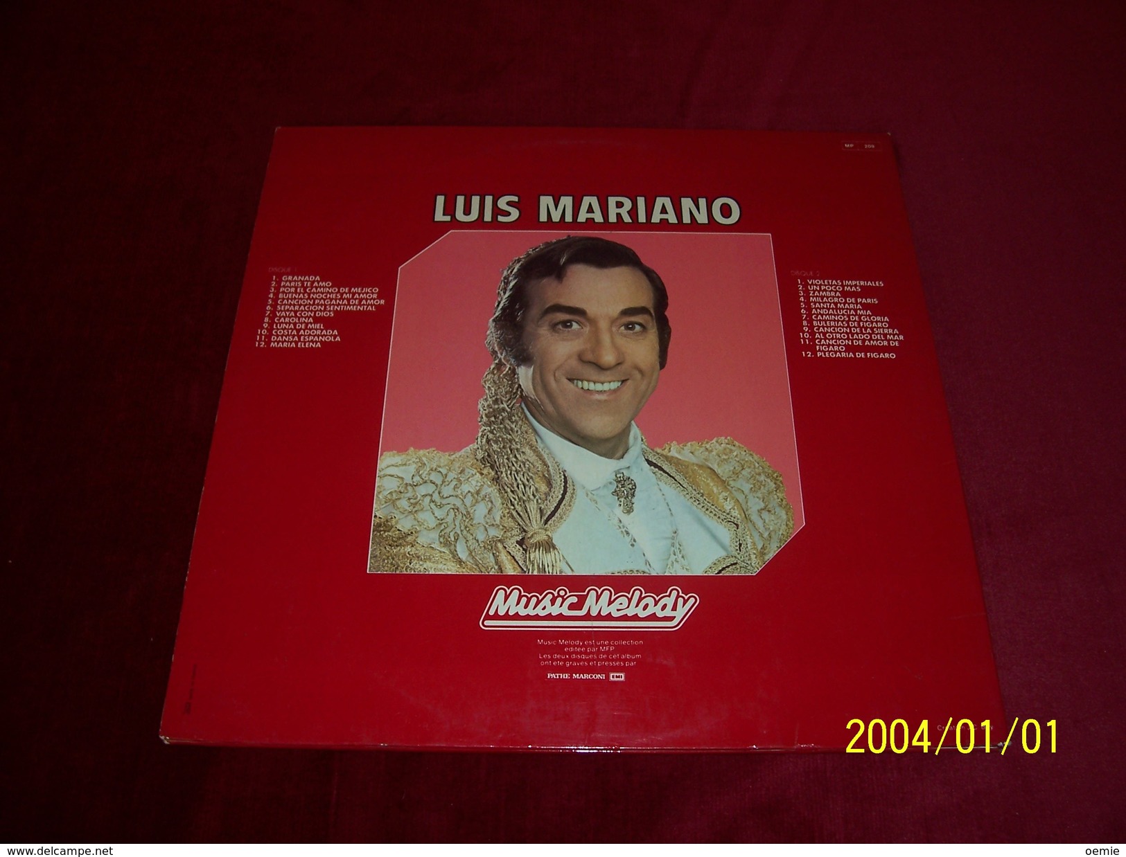 LUIS  MARIANO   MUSIC  MELODY    ° ALBUM 2 DISQUES  24 TITRES - Otros - Canción Española