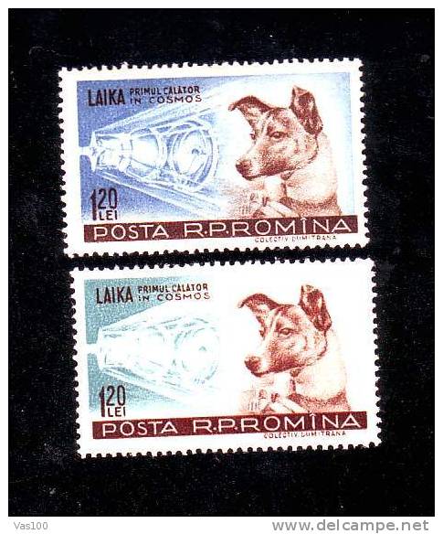 Romania 1957 LAIKA FIRST DOG  IN SPACE,MNH,OG, STAMP. - Europa