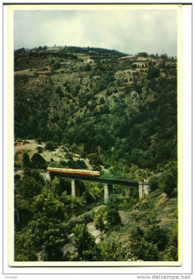 CPSM AUTORAIL Liaison Vichy Langogne Vie Du Rail Viaduc De La Madeleine - Opere D'Arte