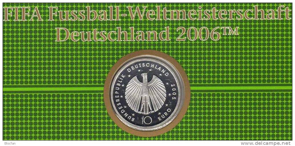 Fussball-WM 2006 Numisblatt 2005 Deutschland Mit 2439-40 Im 10-Block SST 40€ Flutlicht Globus Spielszene Goleon Soccer - 2006 – Allemagne