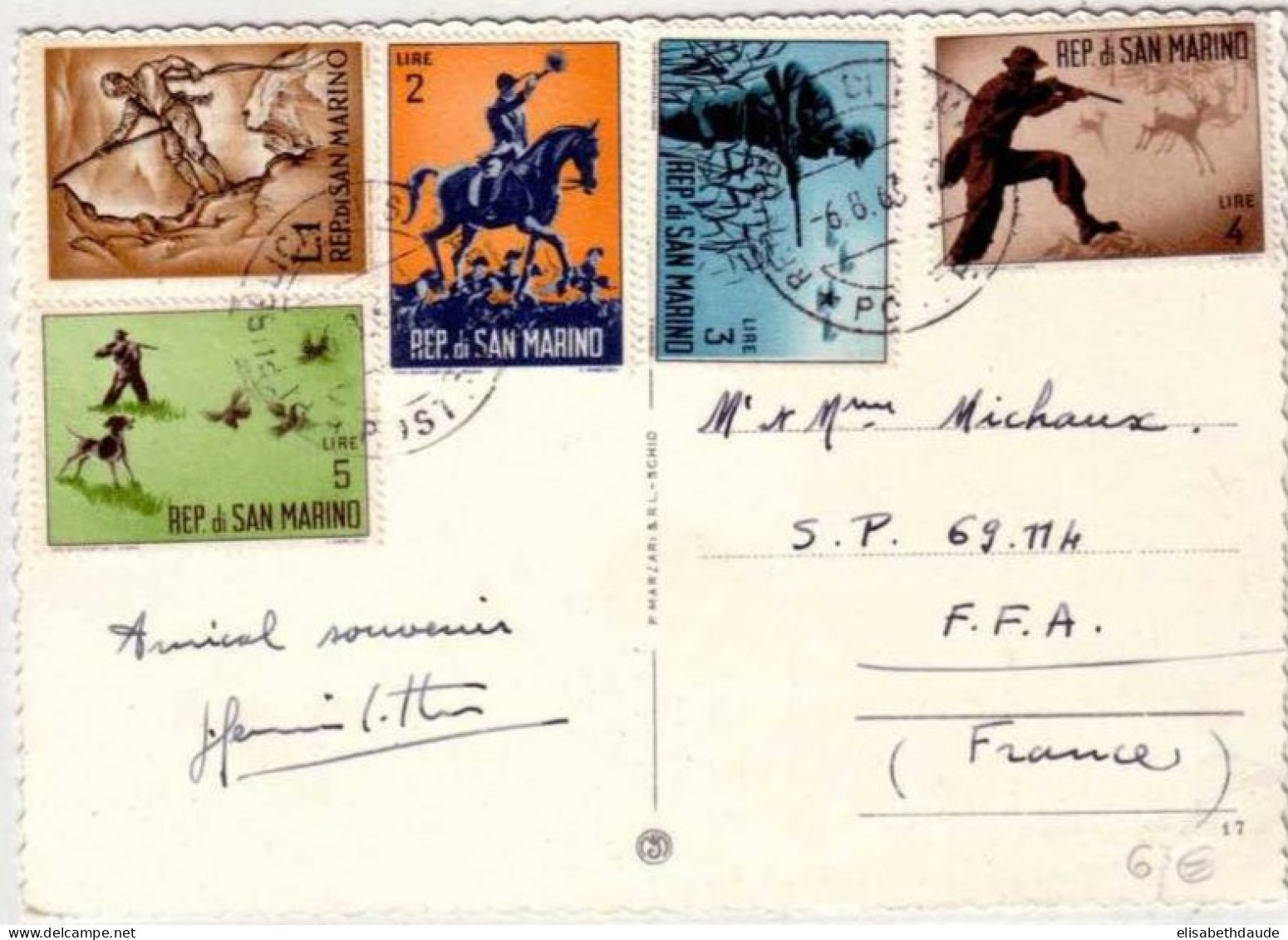 SAINT-MARIN - 1963 - CARTE POSTALE Pour Les FORCES FRANCAISES En ALLEMAGNE - SP69114 - Covers & Documents