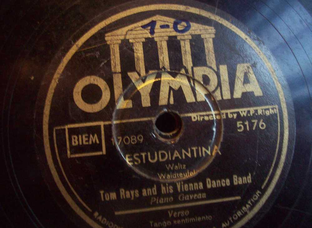 DISQUE GRAMOPHONE 78 TOURS / V 452 _ TOM RAYS _ TANGO SENTIMIENTO _ ESTUDIANTINA - 78 Rpm - Schellackplatten