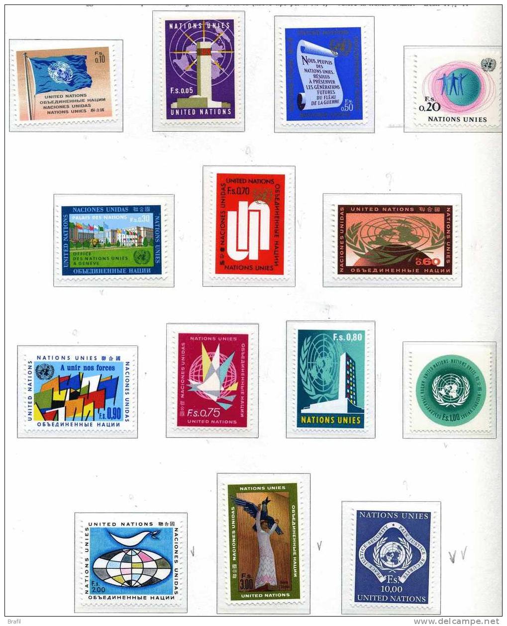 1969 Nazioni Unite Ginevra Tutte Serie Complete Nuove (**) - Unused Stamps