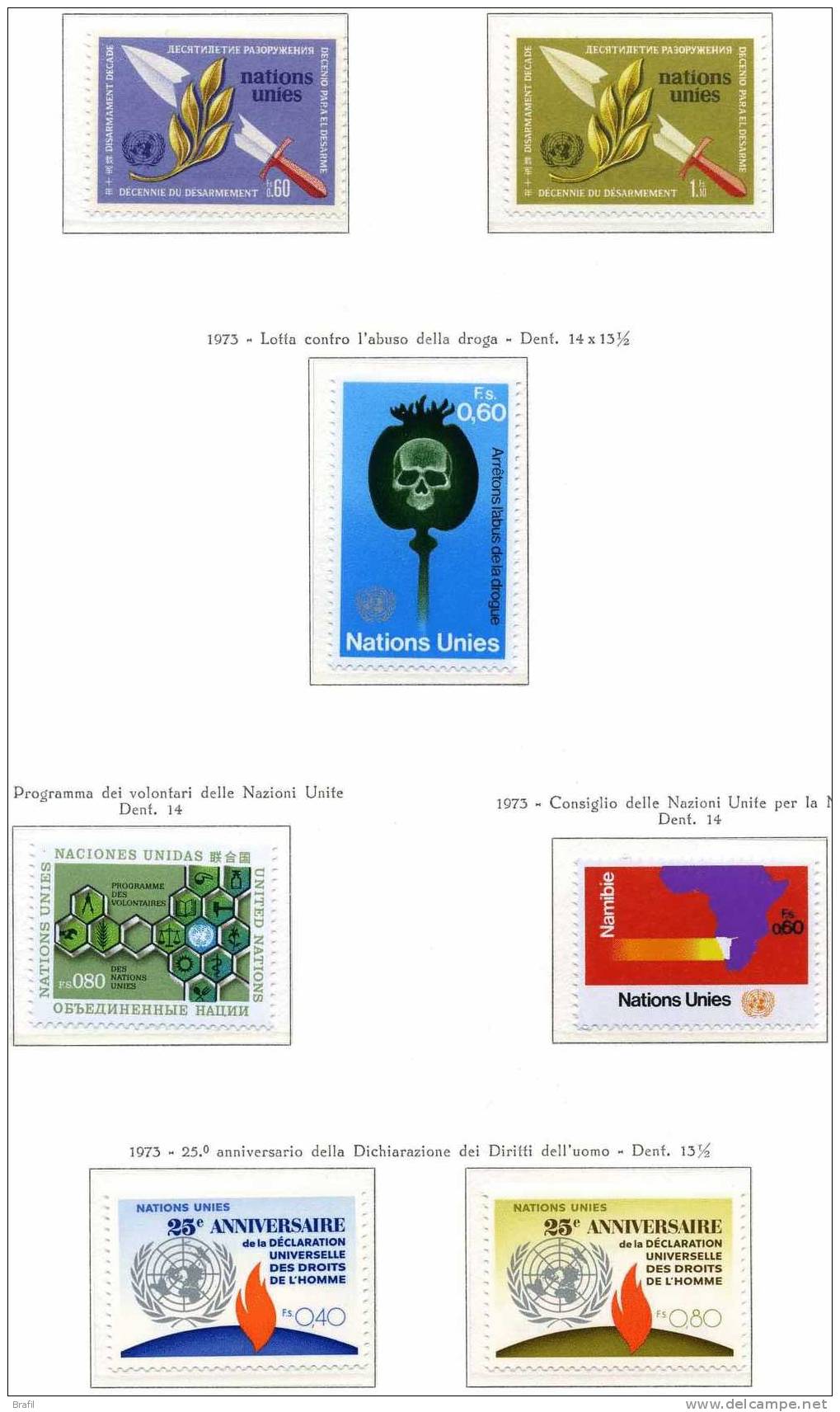 1973 Nazioni Unite Ginevra Tutte Serie Complete Nuove (**) - Unused Stamps