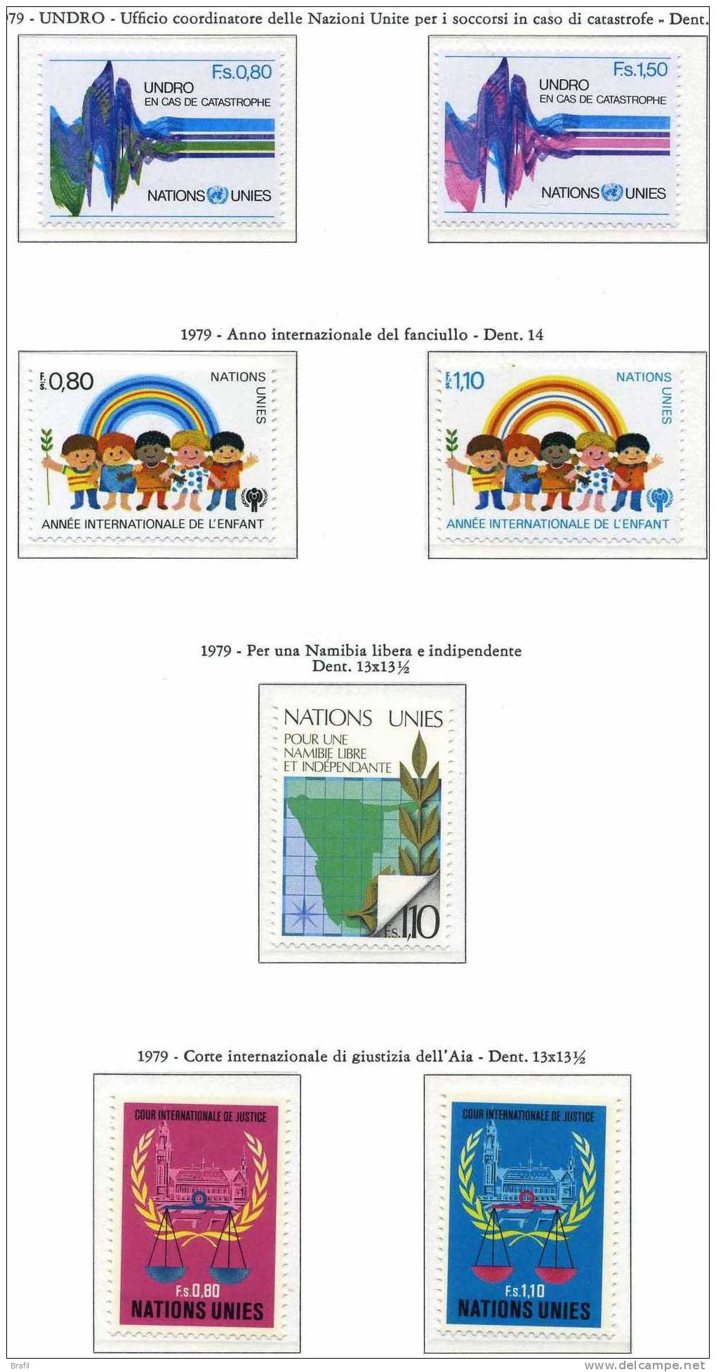 1979 Nazioni Unite Ginevra Tutte Serie Complete Nuove (**) - Unused Stamps