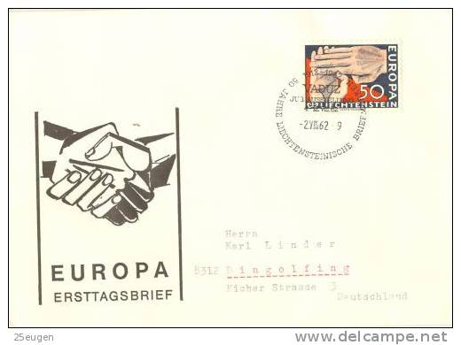 LIECHTENSTEIN 1962 EUROPA CEPT FDC - 1962