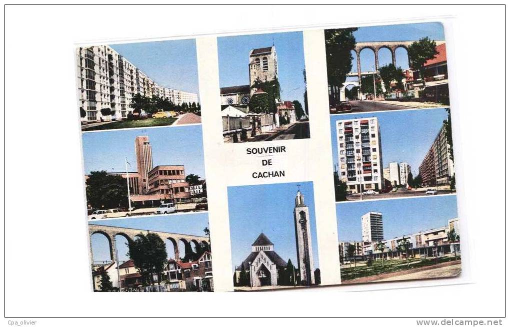 94 CACHAN Multivue, Cité HLM, Eglise, Pont, Ed PI 1096, CPSM 10x15, 1966 - Cachan