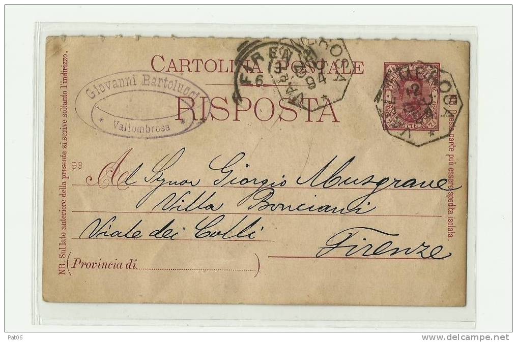 ITALIE            VALLOMBROSA - Interi Postali