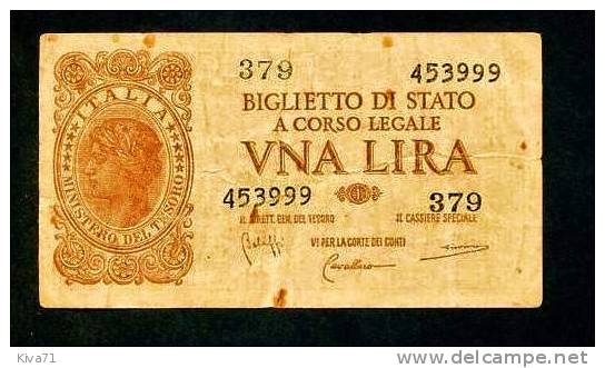 UNA  Lira " ITALIE "   23 Novembre 1944   TTB       Bc 54 - Italia – 1 Lira