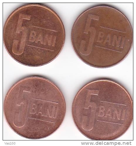 Romania 5bani  2005;2008;2009;2010 XF-UNC - Roumanie