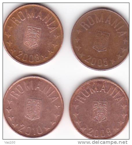 Romania 5bani  2005;2008;2009;2010 XF-UNC - Roumanie