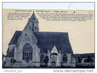 -  CHAMPIGNY - C/ Pont Sur Yonne -  L´Eglise - Champigny