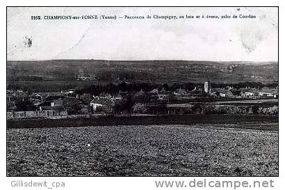 -  CHAMPIGNY - C/ Pont Sur Yonne -  Panorama De Champigny Au Loin Et à Droite Celui De Courlon - Champigny