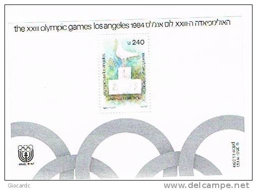 ISRAELE (ISRAEL) - UNIF. BF27  - 1984   GIOCHI OLIMPICI DI LOS ANGELES         - NUOVI (MINT) ** - Blocs-feuillets