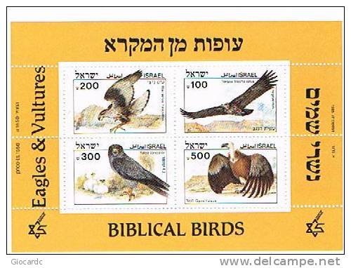 ISRAELE (ISRAEL) - UNIF. BF28  - 1985   UCCELLI BIBLICI: AQUILE  E AVVOLTOI        - NUOVI (MINT) ** - Hojas Y Bloques