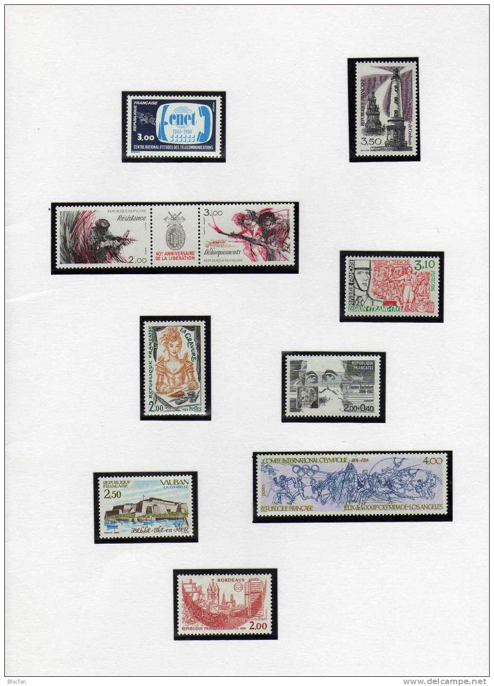 Lot Marken Des II.Quartal 1984 France 2443/52 ** Oder O 11€ Kämpfer An Der Front, Der Resistance, Zitadelle - Vrac (max 999 Timbres)