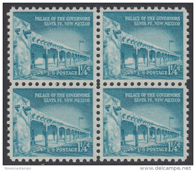 !a! USA Sc# 1031A MNH BLOCK - Palace Of The Governors - Neufs