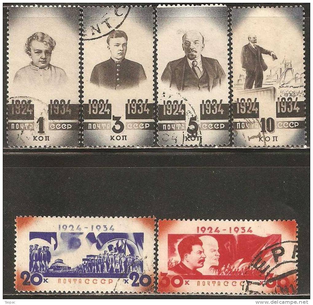 Russia / Soviet Union 1934 Mi# 488-493 Used - Gebraucht