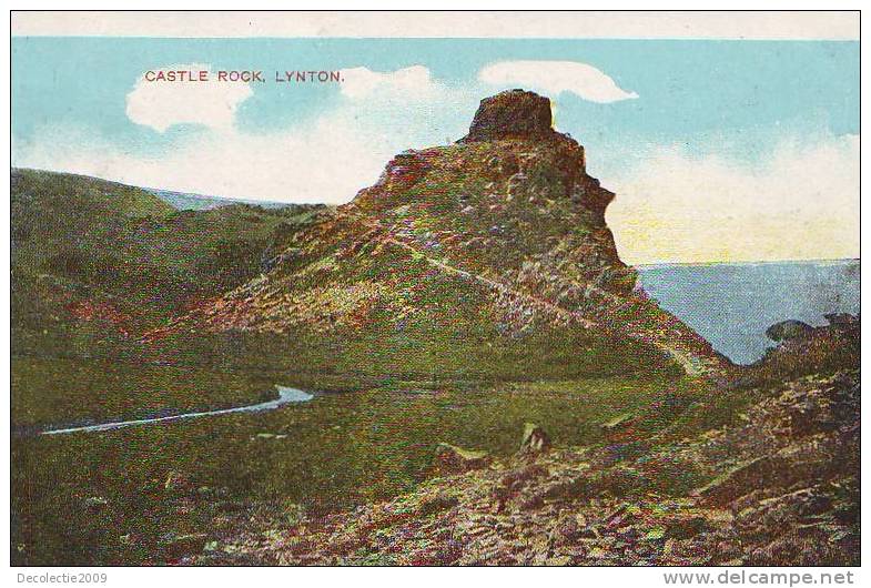 P1348 England Castle Rock Lynton Used Perfect Shape - Lynmouth & Lynton