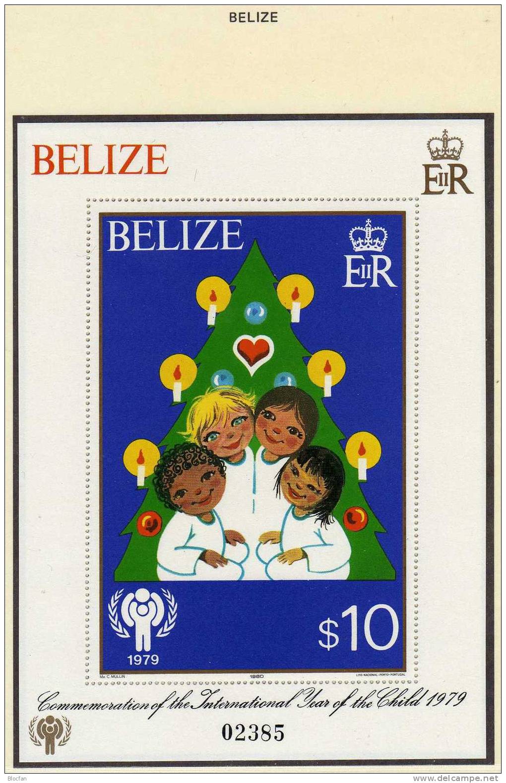 Weihnachtsbaum Belize Block 17 ** 12€ Kunst Jahr Des Kindes 1979 In Der Familie Ss Bloc Sheet Bf Christmas Painting - Belize (1973-...)