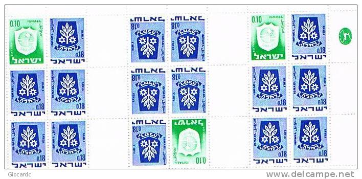 ISRAELE (ISRAEL) - UNIF.276 E 382A    - 1969  STEMMI DI CITTA' 0,10 E 0,18          - NUOVI SENZA GOMMA - Hojas Y Bloques