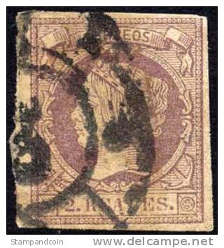 Spain #54 Used 2r Isabella From 1860 - Oblitérés