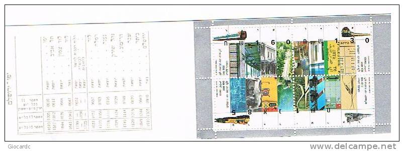 ISRAELE (ISRAEL) - UNIF. L25     - 1992  100^ FERROVIA JAFFA-GERUSALEMME     - NUOVI (MINT) ** - Markenheftchen