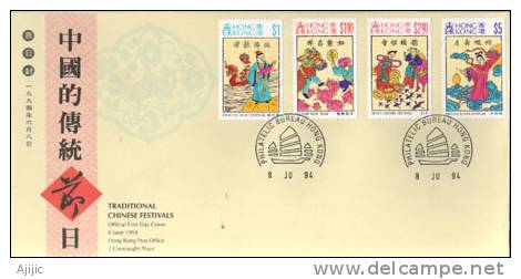 Festivals Traditionnels Chinois.  Yv.# 745/8.   FDC  1994 - Carnival