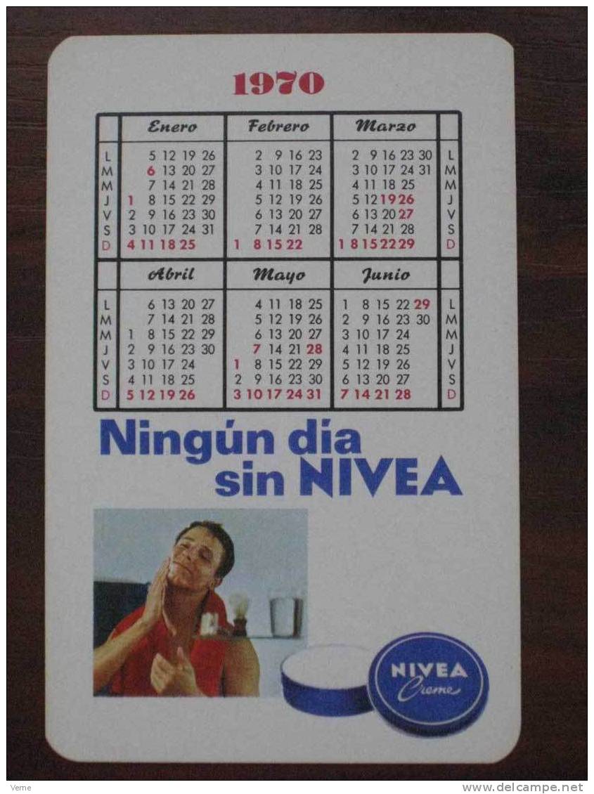 ANTIGUO CALENDARIO BOLSILLO FOURNIER NIVEA 1970 - EXCELENTE ESTADO - Tamaño Pequeño : 1961-70